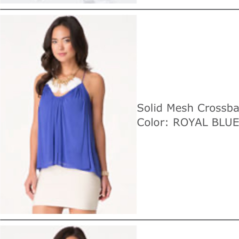 NWT New Bebe Mesh Crossback Mesh Tank Top